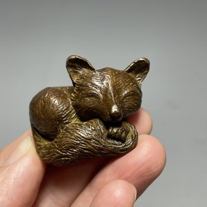 Handmade Retro Solid Red Copper Tea Pet Fox/Home Office Study Decoration/Animal Sculpture