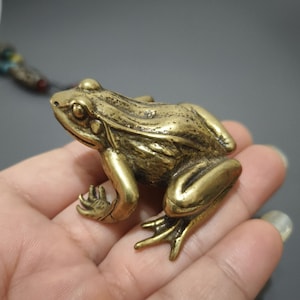 Solid Brass Frog Tea Pet Bionic Animal Pure Copper Crafts Decorative Ornaments