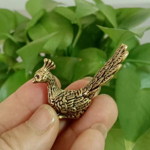 Brass Peacock Sculpture/Home/Study/Desktop Mini Ornament