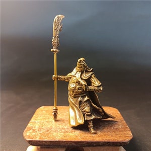 Retro Brass Broadsword Guan Gong Statue Pure Copper Lucky Saint Emperor Exorcising Evil Warrior God of Wealth Handicraft Guan Yu Ornament