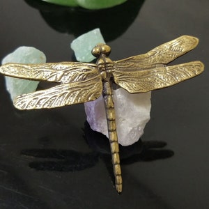 Brass Dragonfly Tea Ceremony Micro-carving Small Ornament Solid Copper Carving Tea Pet Table Decoration