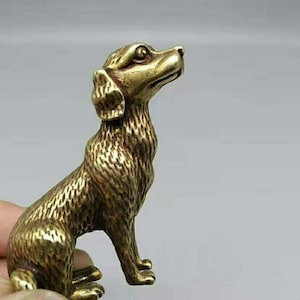 Massiver Messing Hund Tee Haustier Schmuck / Zuhause, Büro, Studie Handwerk Dekoration