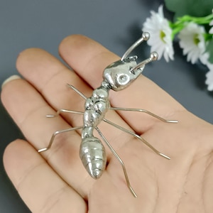 Solid white copper silver plated tea pet ant sculpture home office study desktop decoration