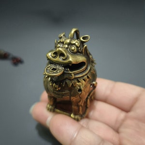Brass small incense burner mini antique creative pixiu incense burner unicorn animal study tea pet unicorn ornament