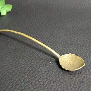 Cuchara pequeña de latón, cuchara para té, cuchara para café, mini cuchara para revolver de cobre
