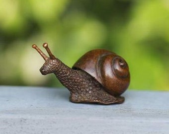 Antique Copper Mini Snail/Pure Copper Tea Pet Office Living Room Home Decoration