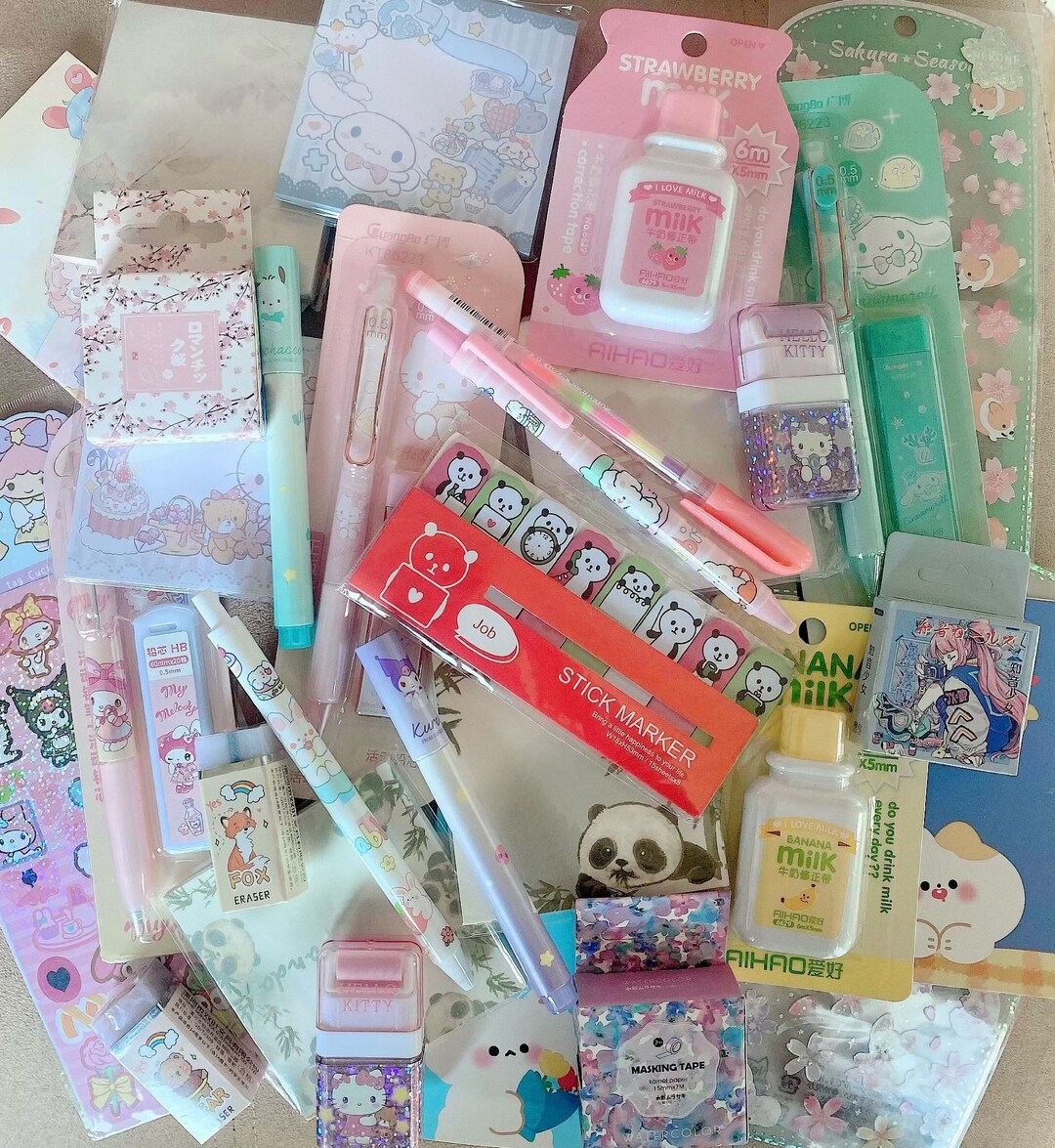 Kawaii Stationery Scoops Lucky Dip Kawaii Mystery Box Cute Stationery ...