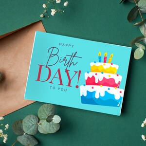 Feliz aniversario cartão comemorativo | cartão surpreendente do desejo do aniversário | Cartão de aniversário personalizado | Cartão de aniversário exclusivo para download instantâneo | Modelo de aniversário