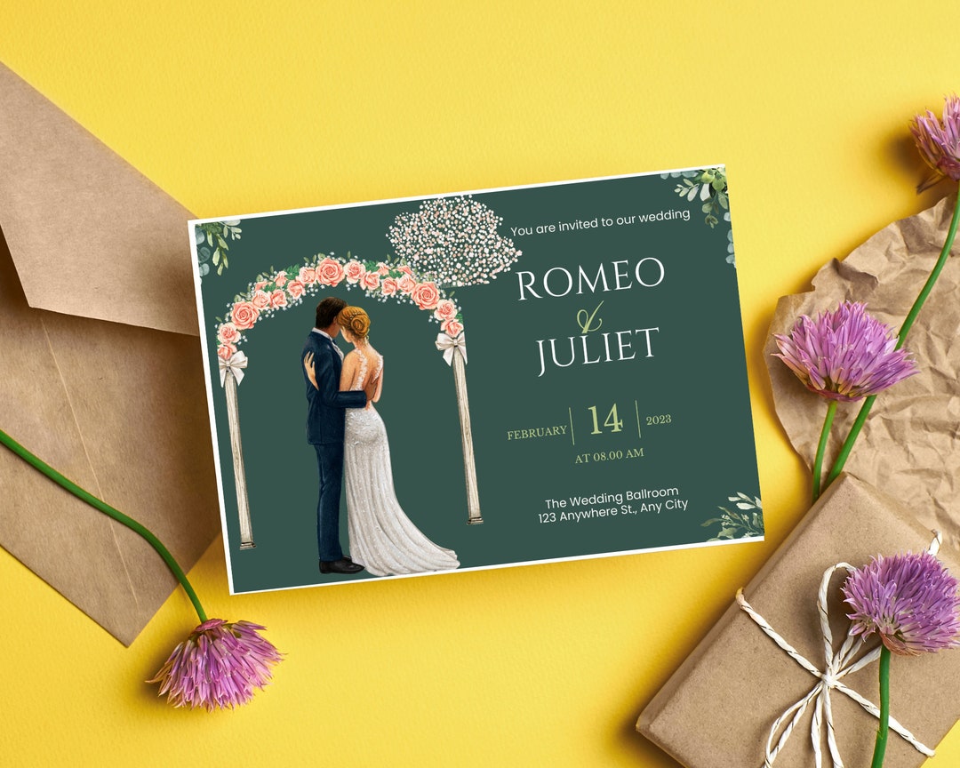 Modern Invitation Wedding Card Digital Download Wedding Card to Your