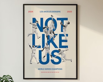 Not Like Us - LA Dodgers Poster "Players Tribute Game-7" Ohtani Yamamoto Smith Rojas Betts Pages - Los Angeles Dodgers Frame