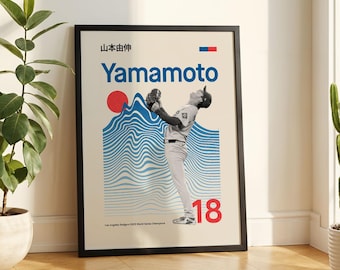 Yoshinobu Yamamoto Digital Poster for Sports Fan Wall Art for