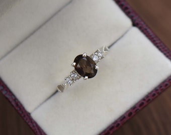 Brown Smoky Quartz Gemstone Silver Ring | November Birthstone | Silver Ring For Women | Handmade Ring | 925 Sterling Silver