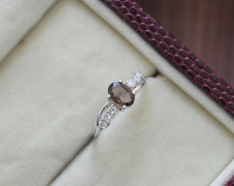 Natural Smoky Quartz Ring | Handmade Gemstone Jewelry Ring | 925 Sterling Silver Ring | Smoky Quartz Vintage Ring