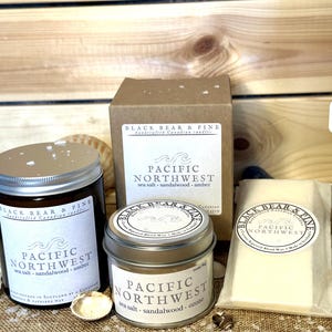 Pazifischer Nordwesten Duftkerze, Wachs schmelzen, Kanada inspiriert - Kokos- und Rapswachs - pflanzlich, vegan | Geschenk Weihnachtsgeschenk |