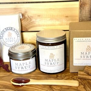 Ahornsirup Duftkerze | Kanada inspiriert - Kokos- und Rapswachs - Pflanzlich, Vegan, ohne Parabene | Geschenk Weihnachtsgeschenk |