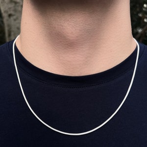 Sterling Silver Foxtail Pendant Chain, Pendant Chain for Men & Women, Foxtail Necklace 16 18 20 22 24 26 28 inch Solid Silver Thin 1.6mm
