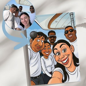 Custom Caricature Portrait: Funny Cartoon from Photo (Digital Download