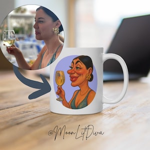Personalized Caricature Mug – Custom Funny Portrait from Your Photo – Gift for Him, Her, Couple, Friends