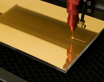 Feuille acrylique miroir - Or - 3 mm d'épaisseur - Découpe personnalisée / Feuille artisanale / Film décoratif