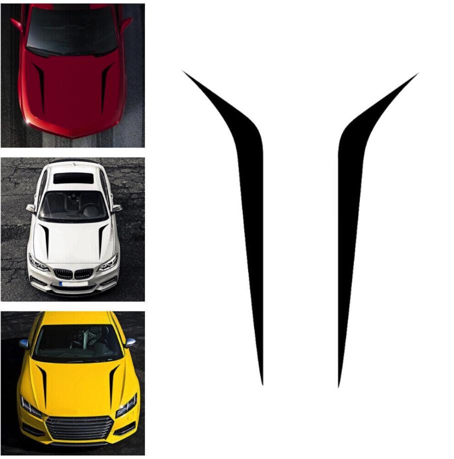 Matte Black Racing Hood Sticker: Weatherproof Vinyl Car Bonnet Decal - Etsy