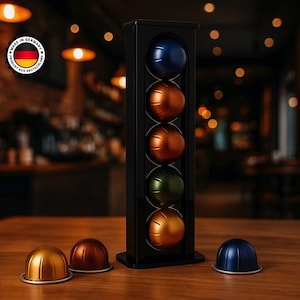 三角形のコーヒーポッドホルダー | Vertuo カプセルオーガナイザー | 省スペースのネスプレッソ収納ラック | モダンなアクリルデザイン | 15個のポッドを収納可能