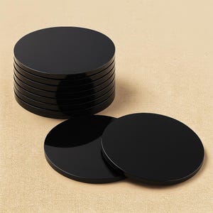 Set of 10 – Glossy Black Acrylic Discs – 3 mm – Round Plexiglass Ø 10 cm – Laser Cut Blanks for Crafts & DIY