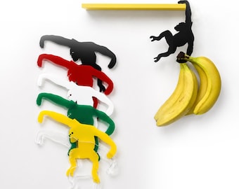 Monkey keukenhaken acrylplexiglas 15 x 9,5 cm – set van 6 | Lasergesneden muurhaken