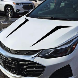 Racing Hood Sticker – 100x26cm – Matte Black | Car Bonnet Decal, Tuning Style, Weatherproof Vinyl, Universal Fit
