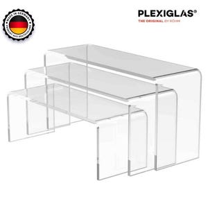 Set mit 3 U-förmigen Plexiglas-Aufstellern – Transparent, Modern & Stabil