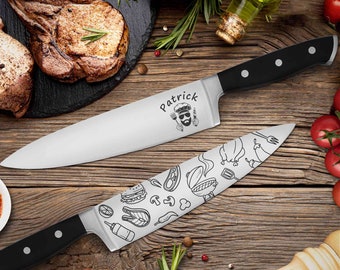 Messer für Grillmeister | Geschenk für Grillfans | personalisiertes Grillzubehör | Grillmesser mit Gravur | Vatertagsgeschenk Grillgeschenk