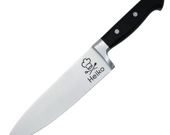 Kitchen Knife with Engraving | Gift for Cooks | Personalized Kitchen Utensils & Accessories | Birthday | Christmas Gift for Home Cooks