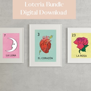 Loteria Wall Art, Paquete El Corazón Loteria, Loteria Mexicana, Tarjeta El Mundo, Loteria Mexicana, Cartel Mexicano, Muchos tamaños, Arte Mexicano