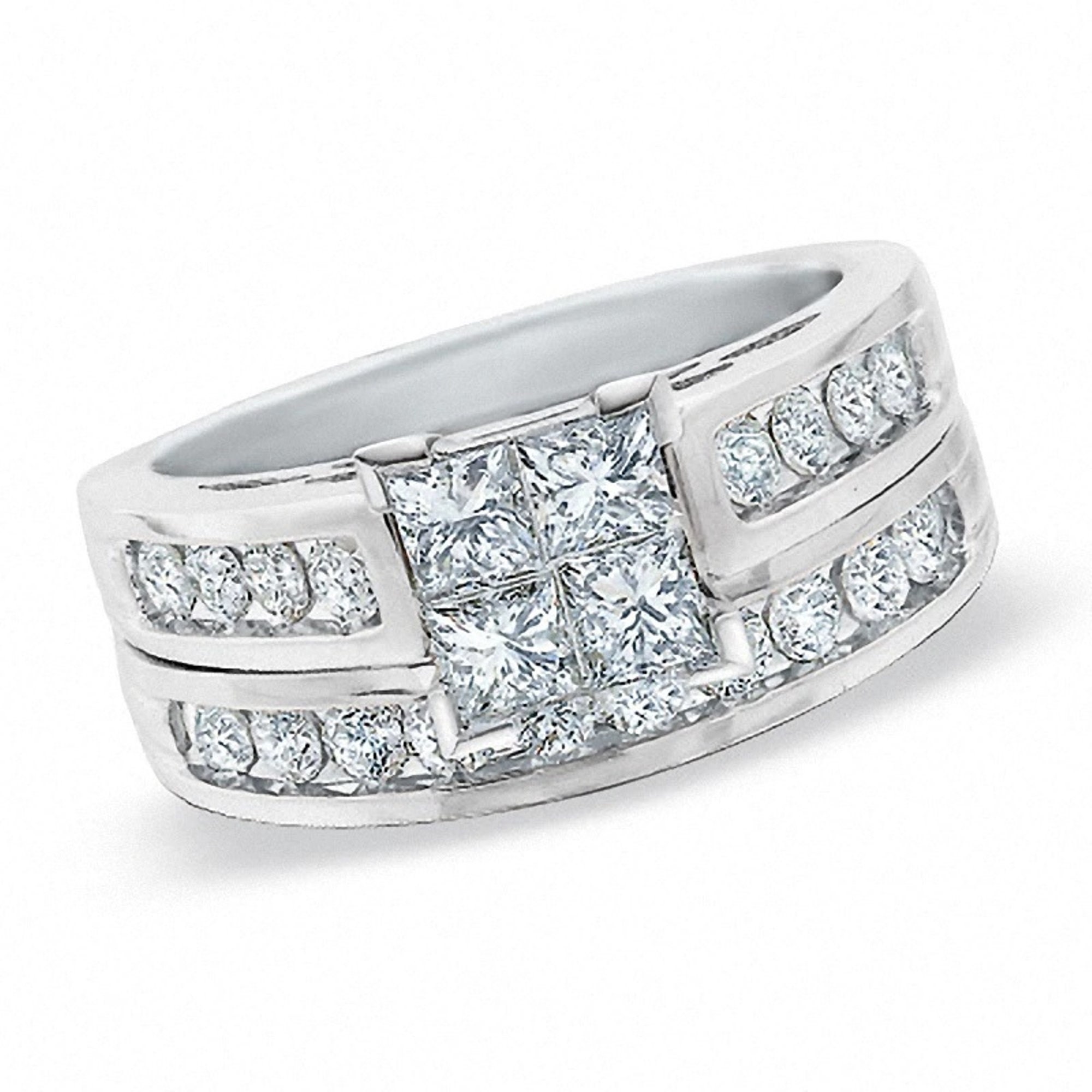 White Diamond 10k White Gold Quad Ring 1.00ctw - DOE233 | JTV.com
