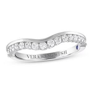 Vera Wang WISH 1/3 CT Diamond Wedding Band Gorgeous Anniversary Band Vera Wang Love Curve Diamond Ring in 14K White Gold Engagement Ring