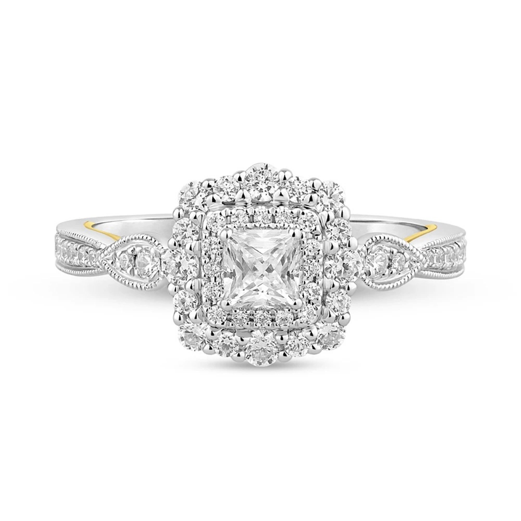 Truly Zac Posen 1 CT Princess Cut Diamond Vintage style Double