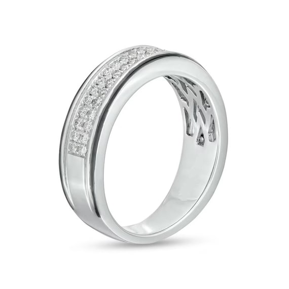 Vera Wang Love Collection Men's 3/8 CT Diamond Double Row Wedding