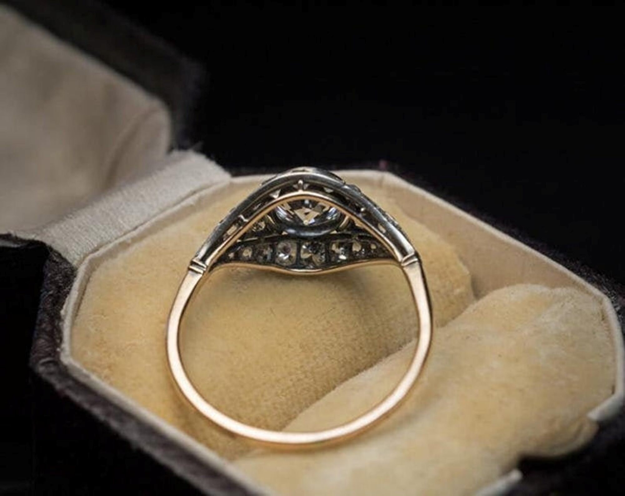 Retro 1890s Era Art Deco Vintage 2.17 Ct Diamond Antique Engagement ...