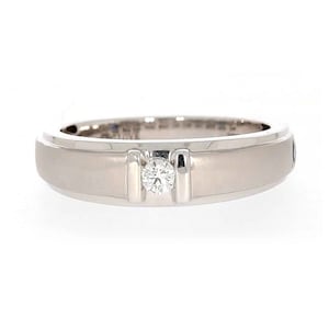Vera Wang Love 14K White Gold Round Brilliant Cut 0.14 Ct Diamond Men&#39;s Ring Handsome Engagement Ring Vintage-style Sapphire Rings For Man