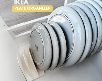 IKEA Plate Holder STL File – 12 Gladelig Plate Organizer for Section Cabinet – 3D Printable, Space Saving Kitchen Solution