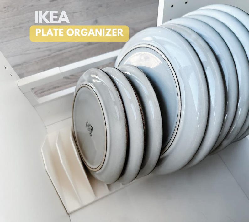 Archivo STL de portaplatos de IKEA: organizador de 12 platos Gladelig para armario de secciones: solución para ahorrar espacio en la cocina que se puede imprimir en 3D imagen 1