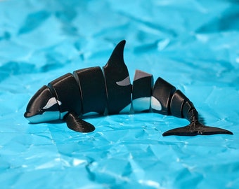 Articulated Orca - STL File - Print in Place - Stl file for 3D printing - Articulated Orca - Flexi Fidget Toy - Flexi Killer Whale