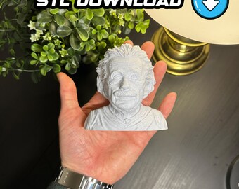Albert Einstein - 3D STL File | Scientist bust | 3D printing | Physics | Desktop decoration | Genius | Technology | Modern design | 3D printing