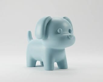 Minimalist Cute Dog Figure - 3D STL File - Modern Animal Figure, Pet Decoration, 3D Printer, Quick Printable, Cute Animal Statue