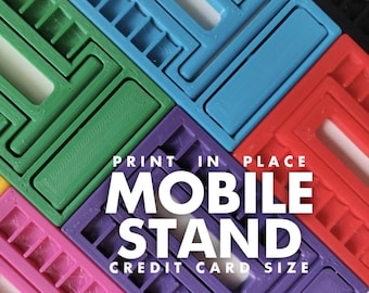 3D STL File: Print-in-Place Credit Card Sized Cell Phone Holder – Compact, Portable Smartphone Stand for On the Go