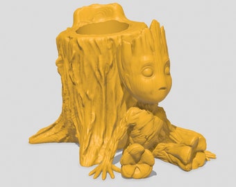 Baby Groot Pencil Holder - 3D STL file 3D printer files