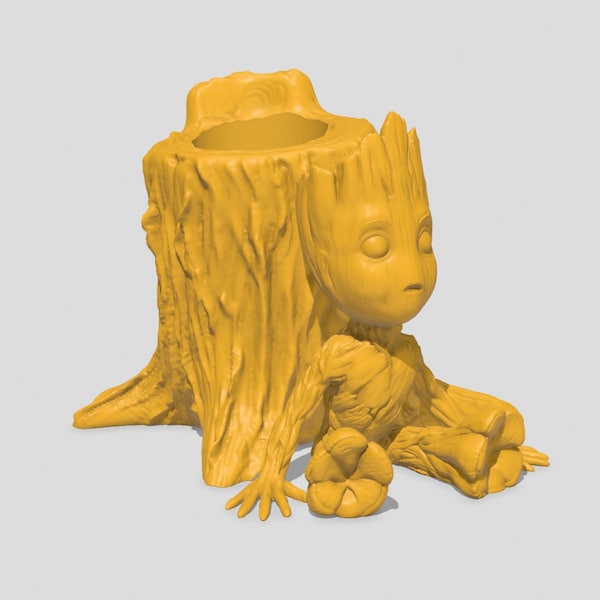 Baby Groot Pencil Holder - 3D STL file 3D printer files