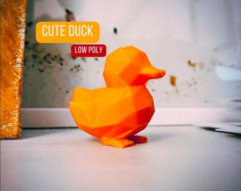 Cute Low Poly Duck 3D STL File - Digital Download for 3D Printing, DIY Projects, Tabletop Games, Decoration & Gift Ideas