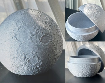 Moon Box - 3D STL file for 3D printing - Digital Download - Storage box, 3D printing file, Jewelry box, Stl file 3d printing, Jewelry stand