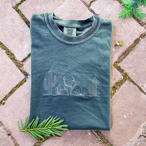 Comfort Colors® Cactus Embroidered Sweatshirt, Desert T-shirt, Plant ...