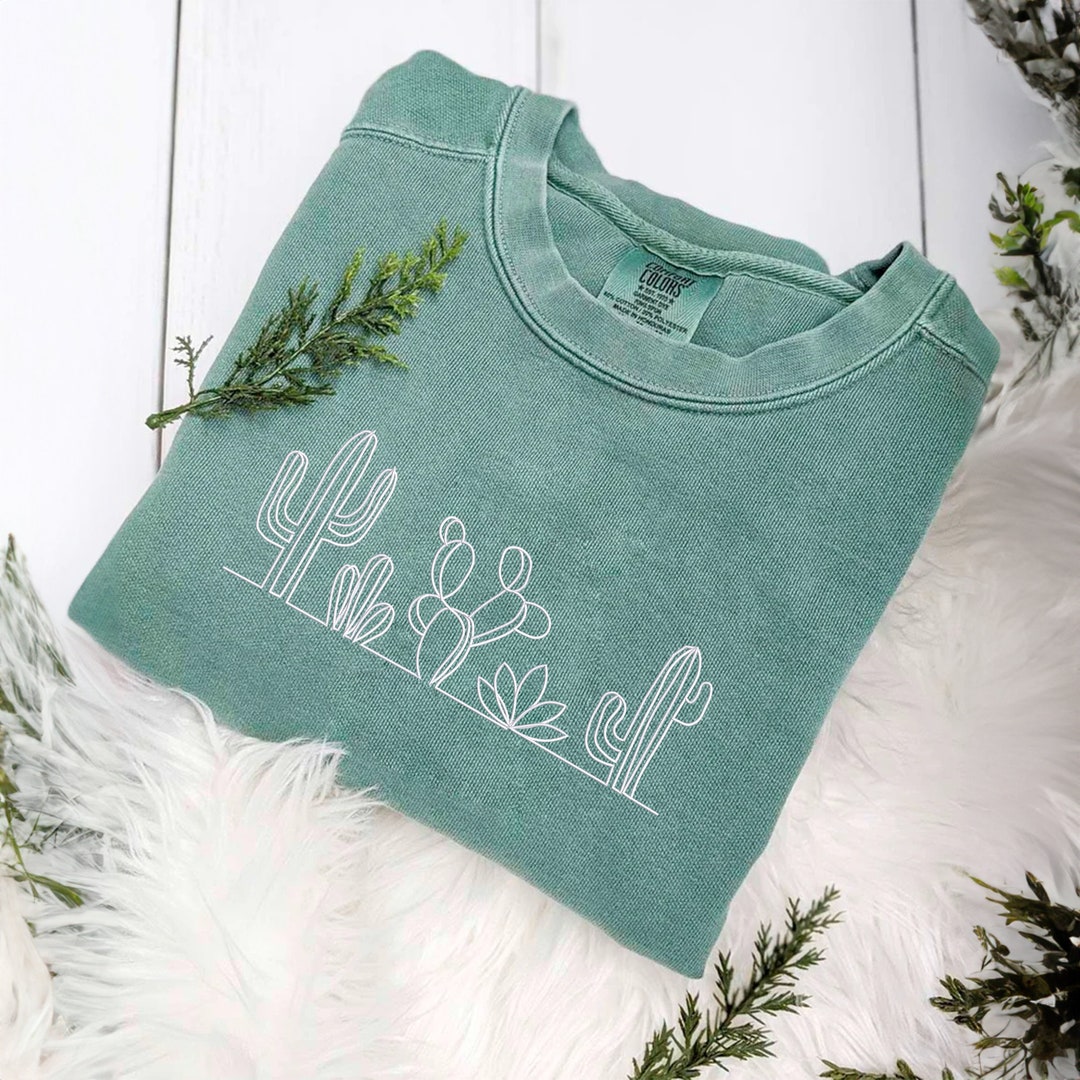 Comfort Colors?? Cactus Embroidered Sweatshirt, Desert T-shirt, Plant ...